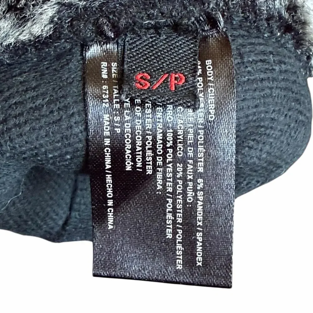 HEAD Gloves Womens Small Black Softshell Faux Fur Cuff Touchscreen Winter Ski